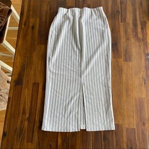 By & By Striped Midi Skirt (with slit)
